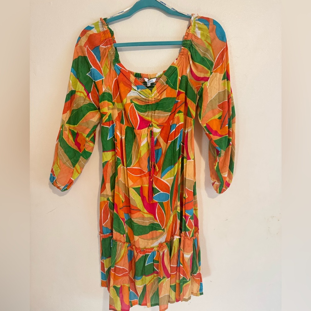 Blue Island Multicolor Patchwork Dress Coverup (S)